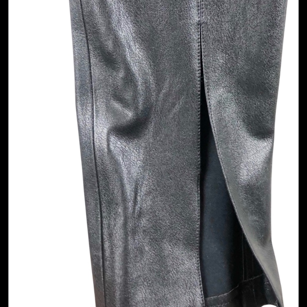 Amanda Uprichard x Revolve Malta Faux Leather Split Hem Pants M Black - Picture 8 of 9